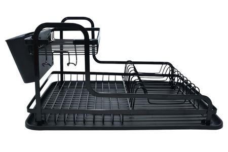 Escurridor De Platos Acero 2 Niveles Negro Hogar Actual