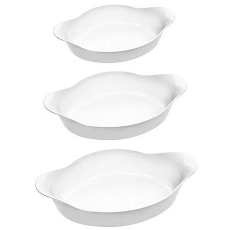 Set X3 Fuente Oval Opaline Horno Microondas Marinex