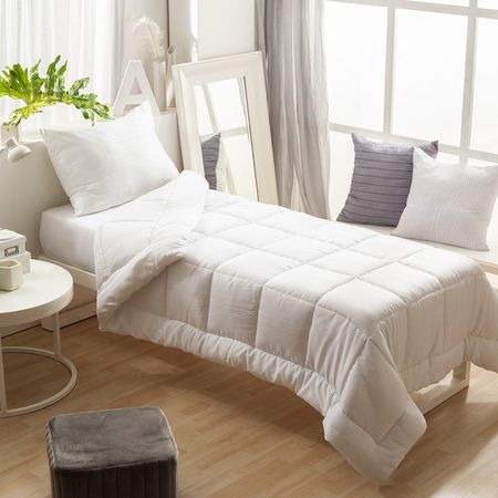 Cubrecama Casablanca Oro Liso Blanco Twin