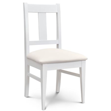 Silla de Comedor Euro lustre Blanco Tapizado Inka Marfil Espacity