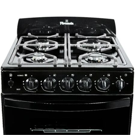 Cocina Florencia Negra 56cm Luz Encendido Timer Reja de Fundicion 5547