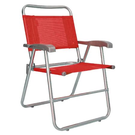 Reposera de Cano Descansar con Apoya Brazos Plasticos Coversol Rojo 10006