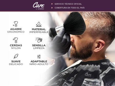 Set de Barberia Gadnic Capa con Diseño + Cepillo Sacapelo