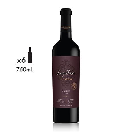 Vino Tinto Luigi Bosca de Sangre Malbec DOC Caja x 6