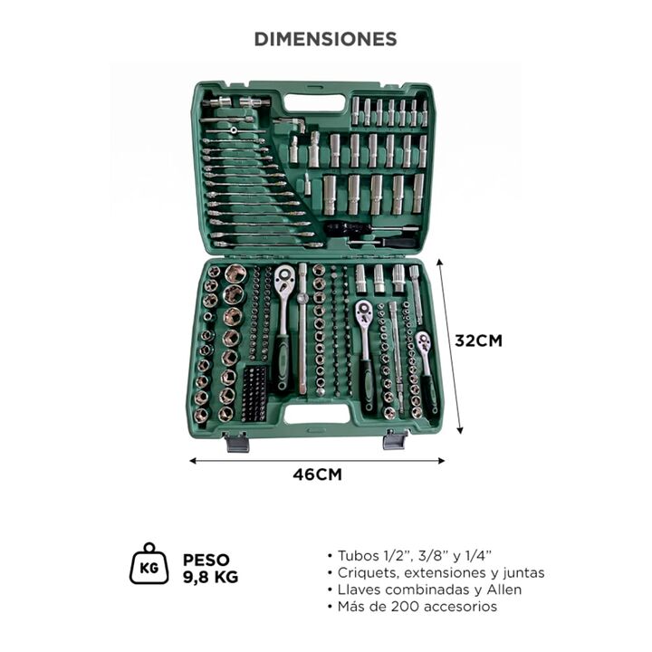 Juego De Herramientas Mecánicas 216 Piezas Bron By Gadnic Con Maletín - Vista 6