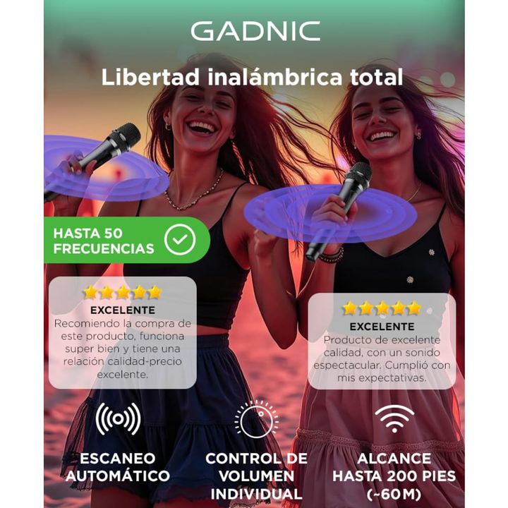 Kit de Micrófonos Inalámbricos Gadnic y Caja Receptora - Vista 2