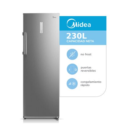 Freezer Vertical No Frost Midea 230 Lts Inox 