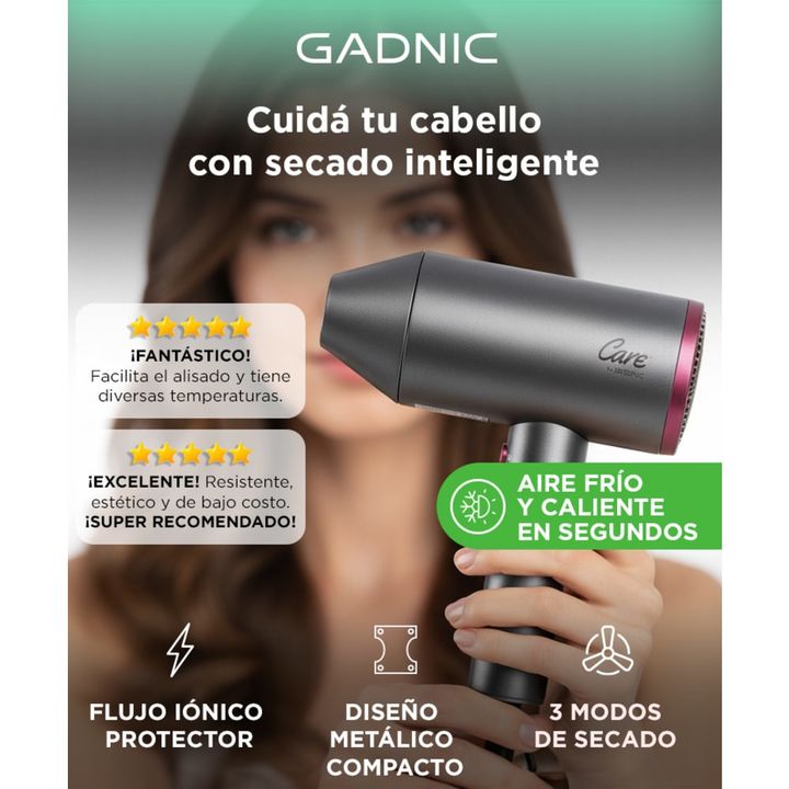 Secador de Pelo Gadnic SC600 de Metal 1800-2100W - Vista 2