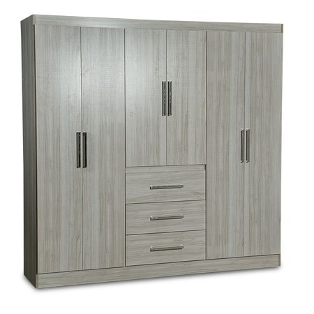 Placard Ropero de 6 Puertas 3 Cajones Reforzado Marfil Maximo Fortaleza