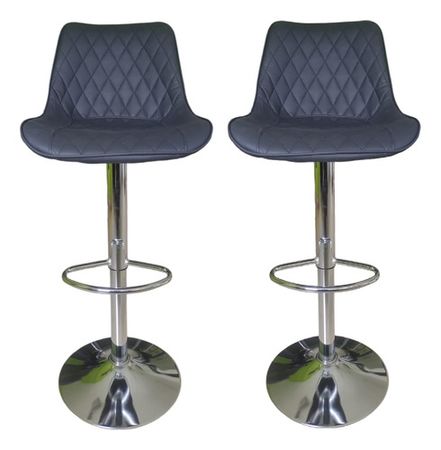 Combo De 2 Banquetas Taburetes Cocina Barra Bar Con Respaldo Color Negro