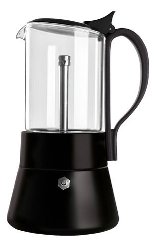 Cafetera Italiana Acero Inox Y Vidrio Para Inducción Hudson Negro - Vista 1