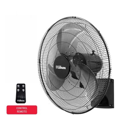 VENTILADOR LILIANA VW20POWR DE PARED METALICO 3 VELOCIDADES CON CONTROL REMOTO NEGRO