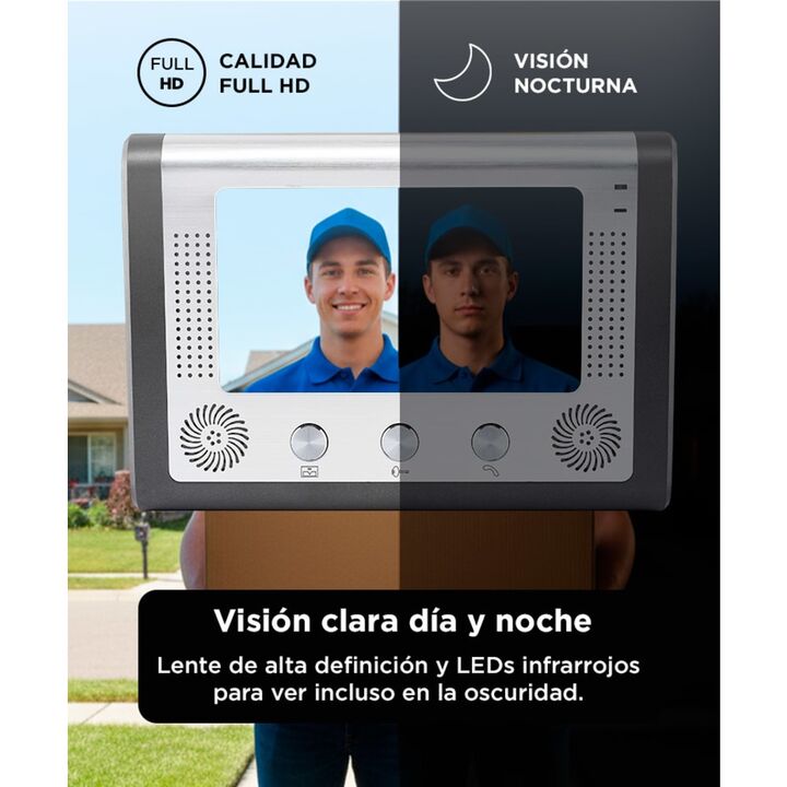 Portero Visor Eléctrico Timbre Gadnic Pantalla Lcd Con Cámara - Vista 4