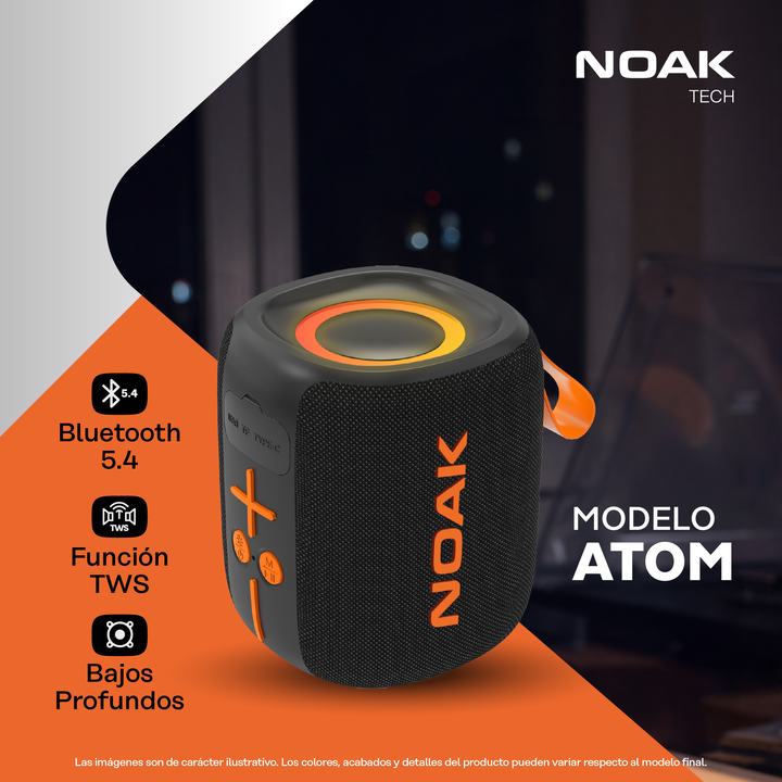 Parlante Portátil Noak Atom 5W RMS Cubic Nano Bluetooth - Vista 2