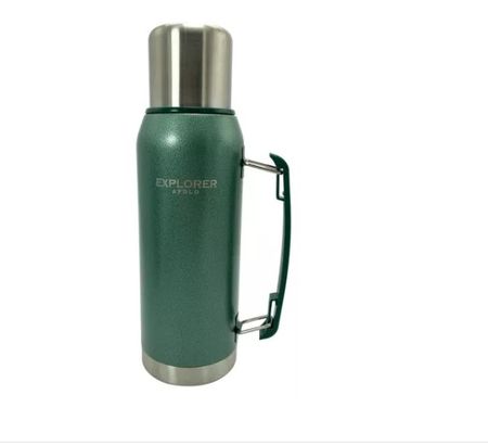 Termo Acero Inoxidable Explorer 1 Litro Manija Pico Apto Sta Verde