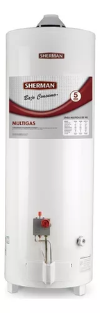 Termotanque 80 Lts Sherman Tpgp080msh13 Gas Conex Sup De Pie Color Blanco