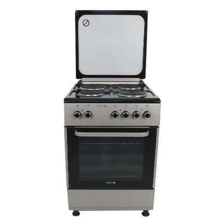 Cocina Electrica Plata 60cm 4 Hornallas Grill Turbo Tapa Dalton