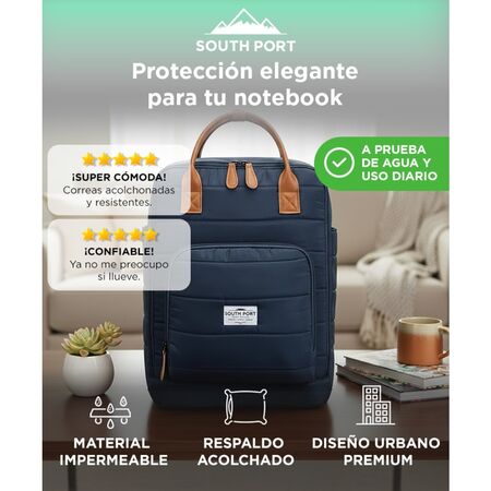 Mochila Azul South Port by Gadnic Elegante Para Notebook 