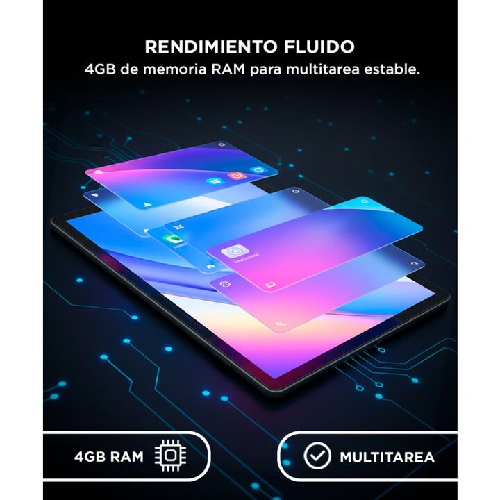 Tablet Gadnic 10.36" RAM 4GB Almacenamiento 64GB Android 10 Qualcomm Snapdragon 615 WiFi Bluetooth USB C - Vista 4