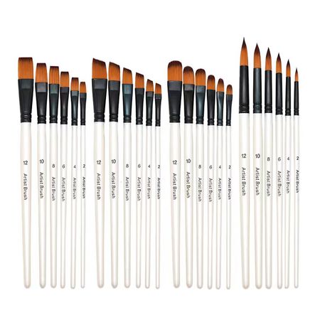 Kit De 24 Pinceles Para Artistas Gadnic ART4 Arte Acuarela Óleo 