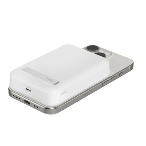 Batería externa magnetica Belkin 10.000 mAh Stand Qi2 15W Blanco - Vista 4