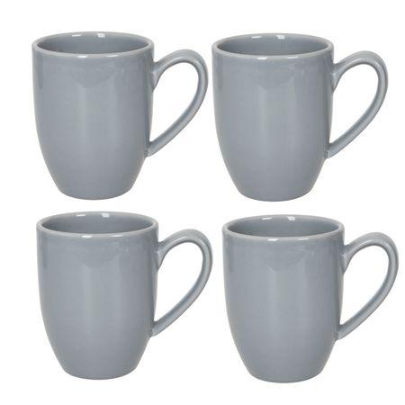 Set x 4 Jarro Taza Mug 350 Cc Ceramica Gris Nc Florance