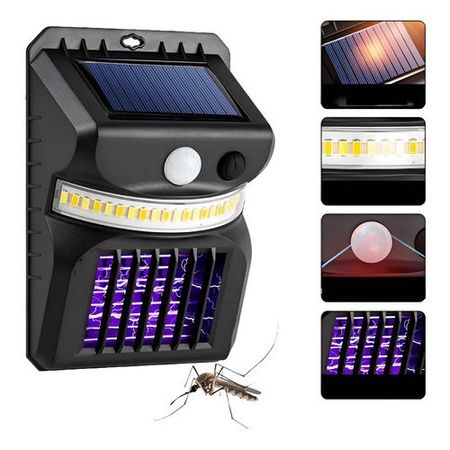 Lámpara Solar Led Mata Mosquitos Repelente De Insectos