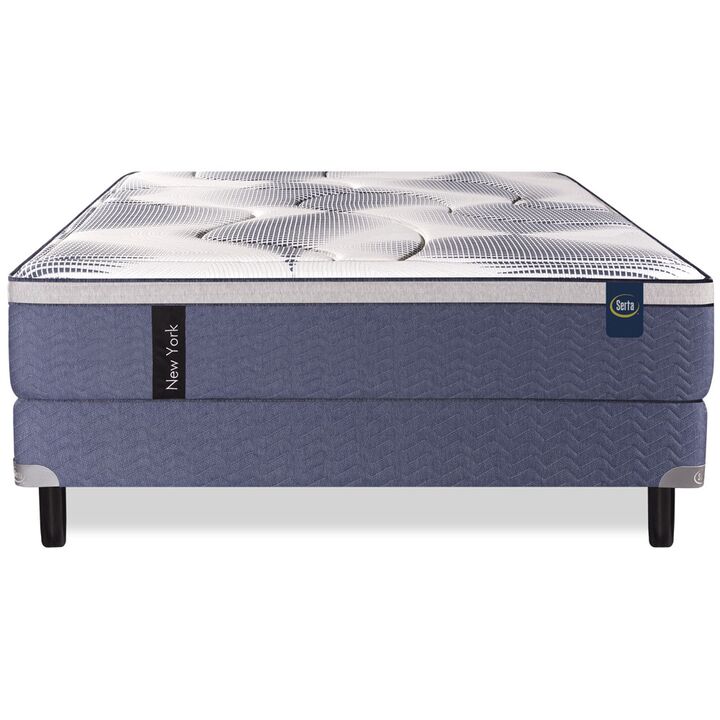 Colchon y Sommier Serta New York 2 Plazas y Media 140x190x35cm de Resortes Pocket con Europillow Visco Inteligente - Vista 1