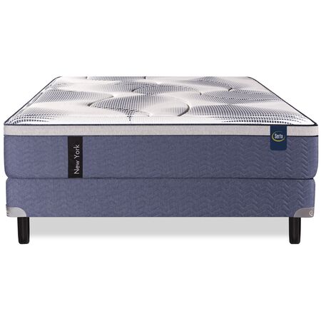 Colchon y Sommier Serta New York 2 Plazas y Media 140x190x35cm de Resortes Pocket con Europillow Visco Inteligente