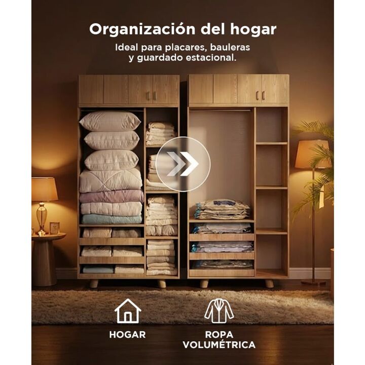 Kit de Bolsas Al Vacio 5 En 1 Gadnic Para Guardar Ropa 80 x 120 cm - Vista 5