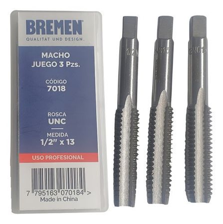 Juego de Machos Bremen SAE UNC 3 Piezas 1/2 Pulgada x 13