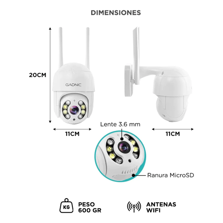 CAMARA DE SEGURIDAD GADNIC IP DOMO PRO (C:BLANCO P2P00039) - Vista 2