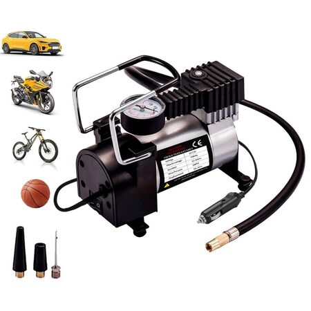 Compresor Para Auto 12v 150psi 35lt/min Portátil Con Manómetro