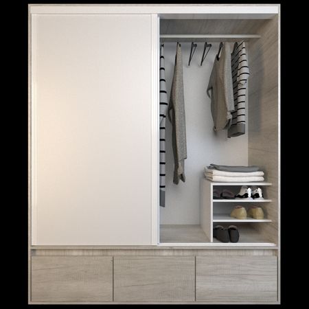 Placard Corredizo 1,80 2 Cajones 3 Zapateros Nevado Everest Tables