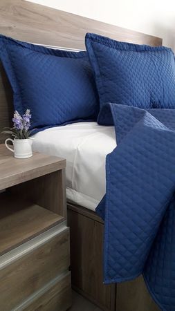 Cubrecama Fp Home Queen Size Azul Marino