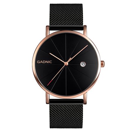 Reloj De Hombre Dorado Gadnic Cuarzo Analógico Impermeable