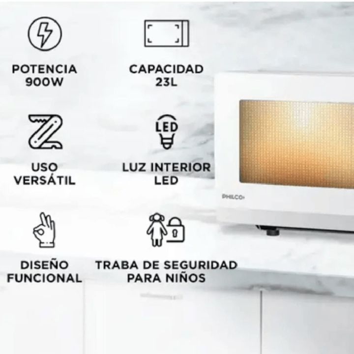 Microondas Philco MPHDW23UAP 23L Digital 900W - Vista 5