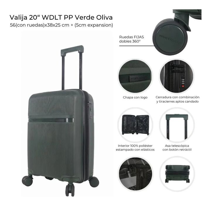 Valija Wanderlust 48059 20 Pulgadas Expandible Pp Cerradura - Vista 1
