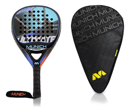 Paleta Padel Munich Ultimate Carbon 3k Pro Color Azul/naranja
