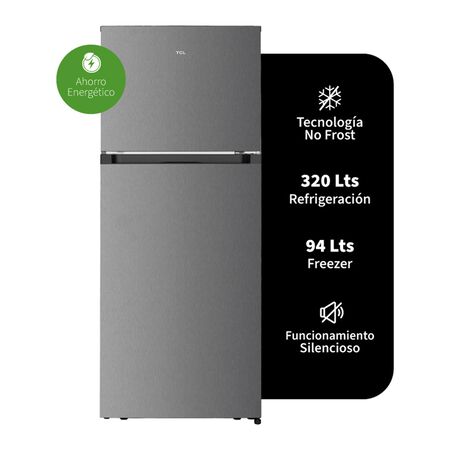 Heladera TCL P333TM 415L Twin Eco Inverter Total No Frost Acero Inoxidable