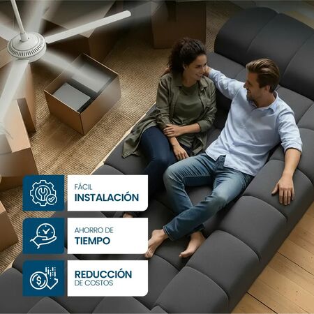 Ventilador De Techo PHILCO Teb5634lp 56p 38w 205rpm 4 palas luz control remoto blanco