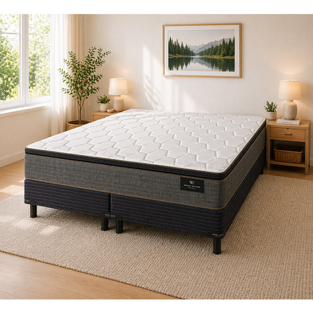 Colchón + Sommier Resortes Super Queen King Koil Finesse 160x200x26 120kg