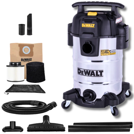 Aspiradora Dewalt 30l 750w Silenciosa Agua Polvo Industrial