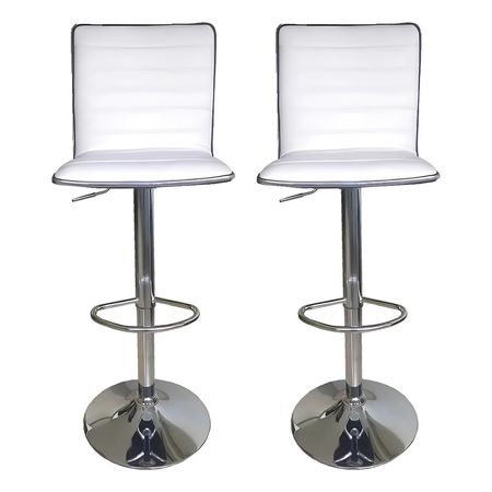 Combo 2 Banquetas Taburetes Blancas Cocina Barra C/ Respaldo