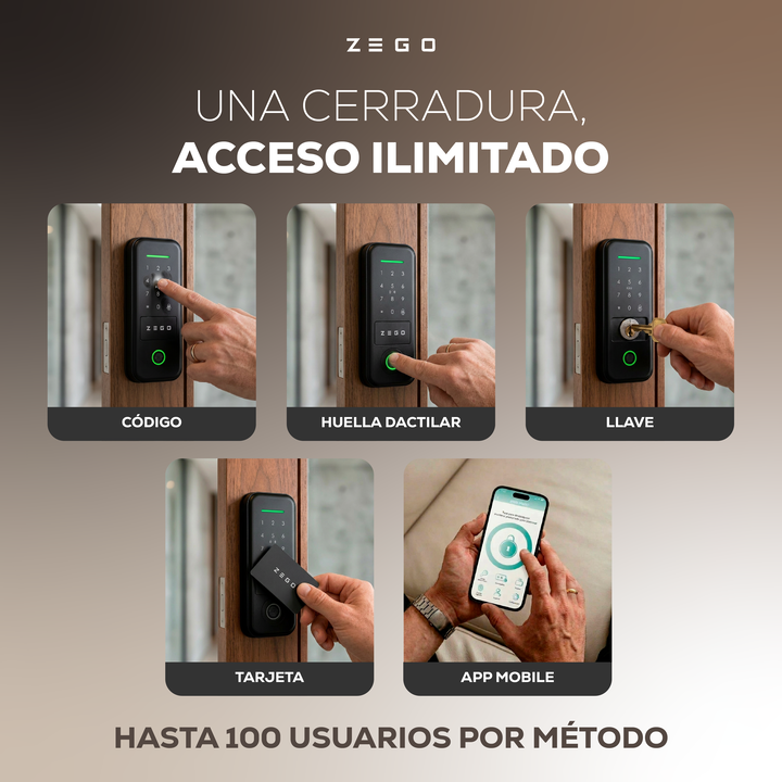 Cerradura Cerrojo Digital Inteligente Huella App Wifi - Vista 2