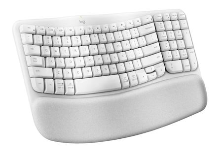 Teclado Inalambrico Ergonomico Wave Keys Bolt Blanco Español