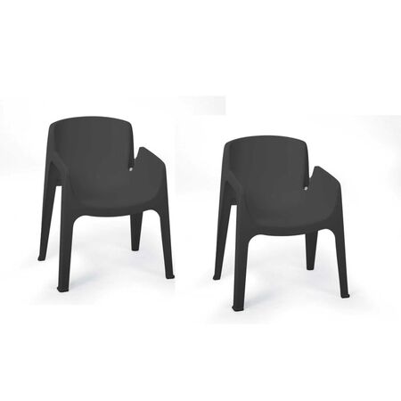 Silla Diseño Estilo Libre Apilable resistente Gris x 2