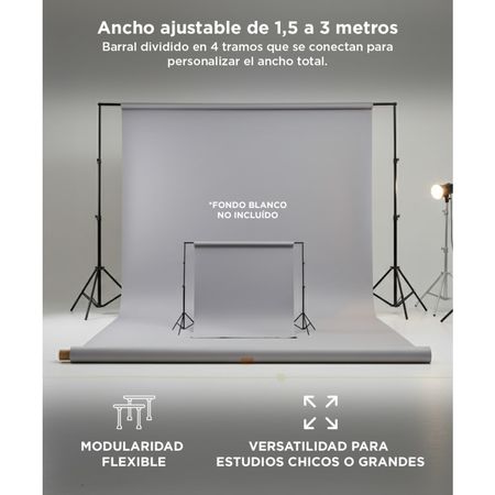 Soporte Porta Fondo Gadnic 1.20 a 2.80mts Aluminio Telescópico