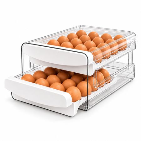 Huevera Vertical Deslizante Organizador Capia Doble Nivel para 40 Huevos apta heladera