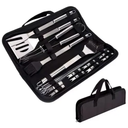 Set de Parrilla 18pzs Gadnic Kit Asador Acero Inoxidable Con Estuche